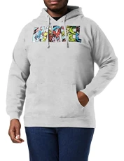 Men's Logo Characters Hoodie, Grey (Grey Marl Spo), XXL UK Men's Logo Characters Hoodie, Grey (Grey Marl Spo), XXL UK