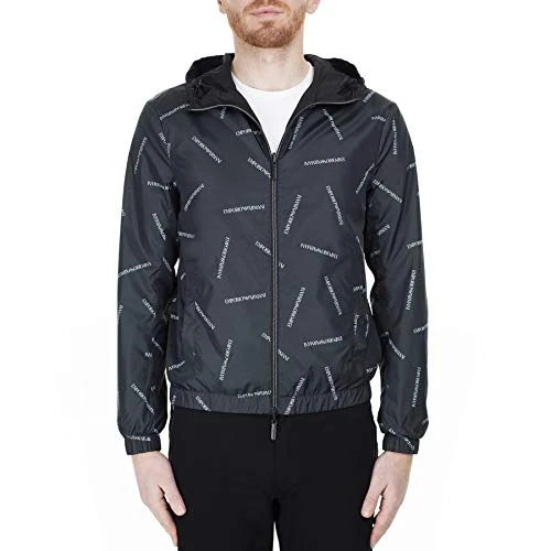 Mens Logo Zip Sweater Jacket Black L