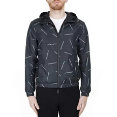 Mens Logo Zip Sweater Jacket Black L Mens Logo Zip Sweater Jacket Black L