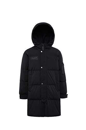 Men's Long Hooded Parka Down Jacket Black