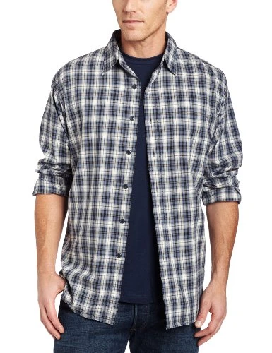 Mens Long Sleeve 3 in 1 Darby Medium Plaid Shirt, Blue, XXL