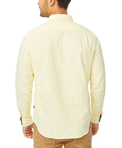 Men's Long Sleeve Button Down Oxford Shirt, Sunshine, S