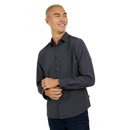 Men's Long Sleeve Button Down Shirt - Mens Casual Button Up Shirt, Slate, Medium