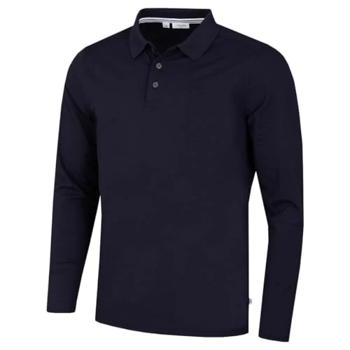 Mens Long Sleeve Campus Polo Shirt - Navy - M