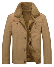 Men's Long Sleeve Casual Biker Jacket Parka Cool Trench Coat Slim Fit Outerwear Khaki 2XL