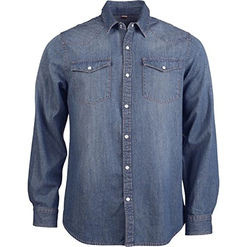 Mens Long Sleeve Casual Denim Shirt (S) (Blue Jean)