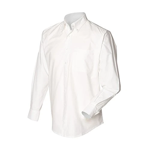 Mens Long Sleeve Classic Oxford Work Shirt (XL) (White)