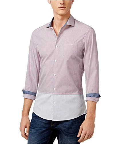 Men's Long Sleeve Colorblocked Striped Shirt-NR-XL