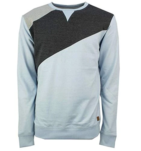 Mens Long Sleeve Cotton Rich Crew Neck SweatShirt (Prosecco_Sky, M)