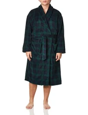 Men's Long Sleeve Cozy Soft Plush Shawl Collar Robe Bathrobe, Maritime Navy, One Size