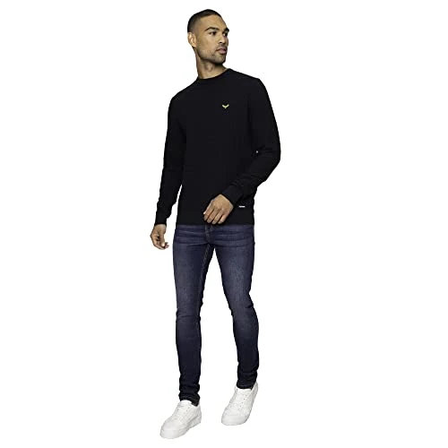 Mens Long Sleeve Crew Neck Cotton Jumpers Casual Knitted Sweaters