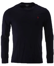 Men's Long Sleeve Crew Neck Pony Logo T-Shirt