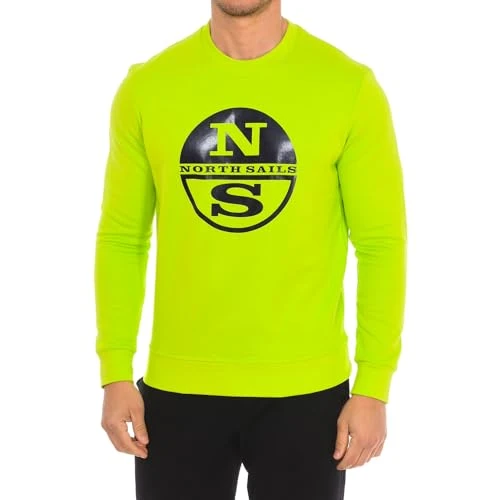 Men's Long Sleeve Crew Neck Sweatshirt 9024130, Green Lime, S