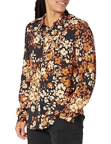 Men's Long Sleeve Eco Rayon Urban Bloom Shirt, Urban Blooms, XL