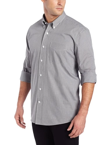 Men's Long Sleeve Epic Easy Care Gingham Shirt, Charcoal, S