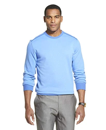 Men's Long Sleeve Flex Fleece Blocked Crewneck Pullover Sweatshirt, Ultramarine, XXL