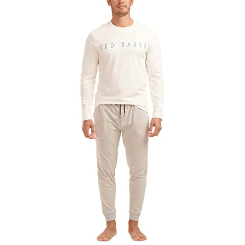Mens Long Sleeve Gift Set - Cloud Dancer/Grey Heather - S