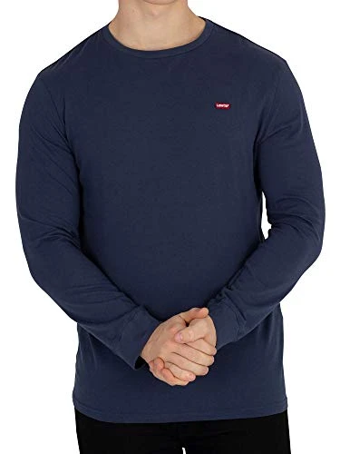 Men's Long-Sleeve Original Housemark Tee T-Shirt, Cotton + Patch Dress Blues, L