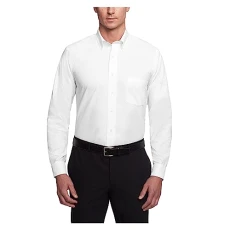 Men's Long Sleeve Oxford Classic Shirt, White, 43 cm Hals 91 cm- 94 cm Ärmel