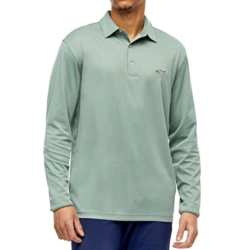 Men's Long Sleeve Performance Polo | Men's Long Sleeve Advantage Golf Polo Shirt - Sage Green XX-Lar