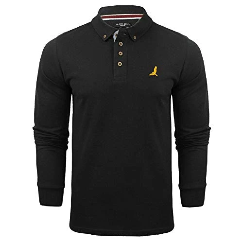 Mens Long Sleeve Polo Shirt Casual Sports Golf Badminton Top Collection (S, Washington-Bl