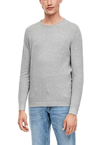 Men's Long Sleeve Pullover Sweater, Grey, M