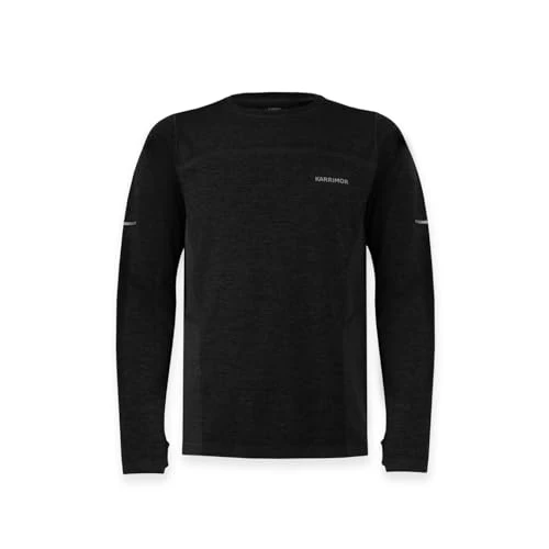 Mens Long Sleeve T-Shirt Black Marl S