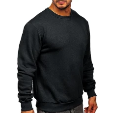 Mens Long Sleeve T Shirt Henley Long Sleeve Men's Fashion Autumn and Winter Padded Casual Long Sleeve Round Neck Solid Color Padded Long Sleeve T Shirt Tops Short Sleeve Tee Shirt (2-Black, XL)