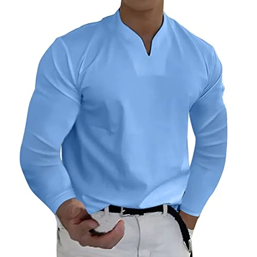 Mens Long Sleeve T Shirt Long Sleeve Polo Shirts Mens Full Sleeve T Shirt for Men with Collar Men Sp