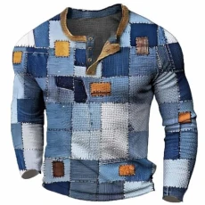 Mens Long Sleeve T Shirt Long Sleeve Polo Shirts Men's Lightweight Long Sleeve Shirts for Summer Men's Long Sleeve Printed Button T Shirt Fashion Casual Thermal Workout Shirts Men (Orange, 6XL)