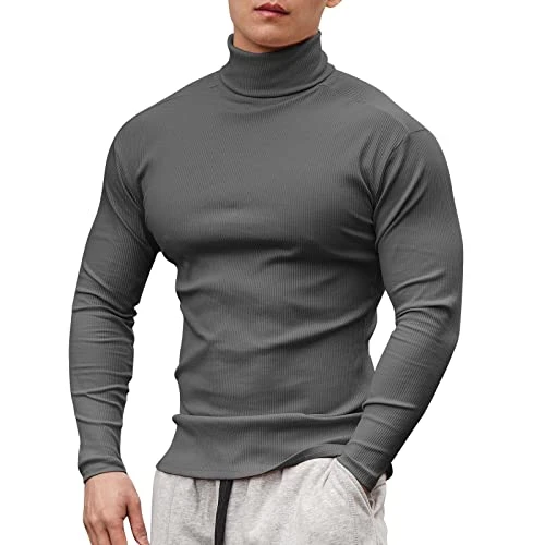 Mens Long Sleeve T Shirt Long Sleeve Polo Shirts Mens Slim Polo Male Spring and Summer High Necke To