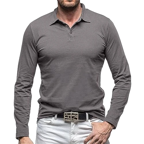 Mens Long Sleeve T Shirt Long Sleeve Polo Shirts Mens White Elastic Men's Fashion Spring and Autumn 