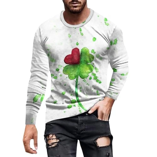 Mens Long Sleeve T Shirt Long Sleeve Polo Shirts Mens's Trendy Graphic Tees Clothing for Plus Size I