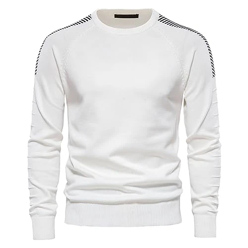 Mens Long Sleeve T Shirt Men's Crewneck Sweater Men's Long Sleeved Sweater Soft Casual Sweaters for 