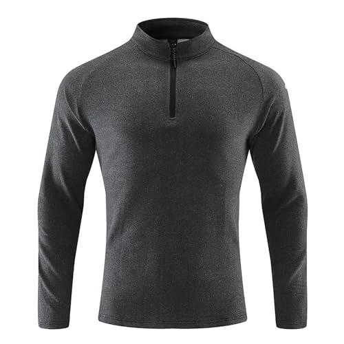 Mens Long Sleeve T Shirt Men's Long Sleeve Solid Color Quarter Zipper Pullover Sweatshirt Long Sleev