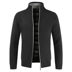 Mens Long Sleeve T Shirt T Shirts Mens's Sweaters Full Zip Thick Knitted Cardigan Sweaters Jacket Men's Cardigan Sweaters Full Zip Knitted Sweater for Men Workout Top Short Sleeve (5-Black, 3XL)
