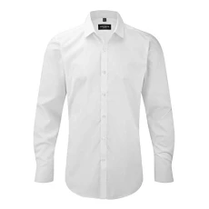 Mens Long Sleeve Ultimate Stretch Shirt White