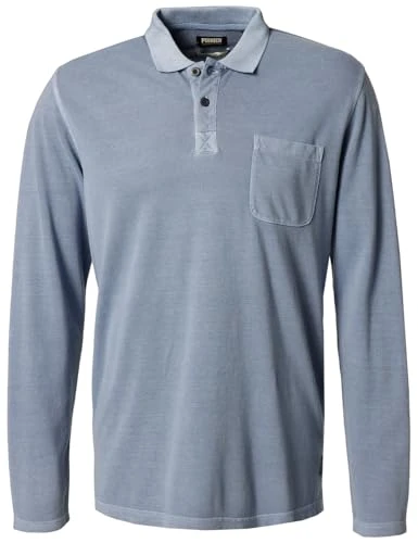 Men's Long-Sleeved Shirt, Button-Down, Plain, Regular Fit, Bering Sea Washed 6873, S