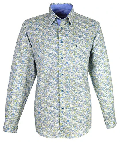 Men`s Long Sleeves Shirt G34W11 Bismark (Medium) Blue/Green