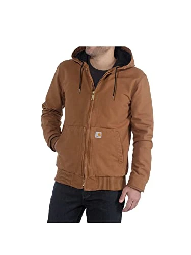 Men's Loose Fit Washed Duck Insulated Active Jac,  Brown, M
