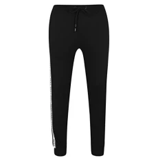 Men's Lounge Pants, Designer Loungewear with Drawstring Waist, Side Stripe Jogger – Black Sleepwear, M Men's Lounge Pants, Designer Loungewear with Drawstring Waist, Side Stripe Jogger – Black Sleepwear, M