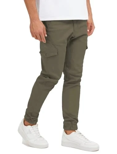 Mens Low Rise Cargo Pants Slim Fit M3BB17WFPQA Olive Green (30W 31L)