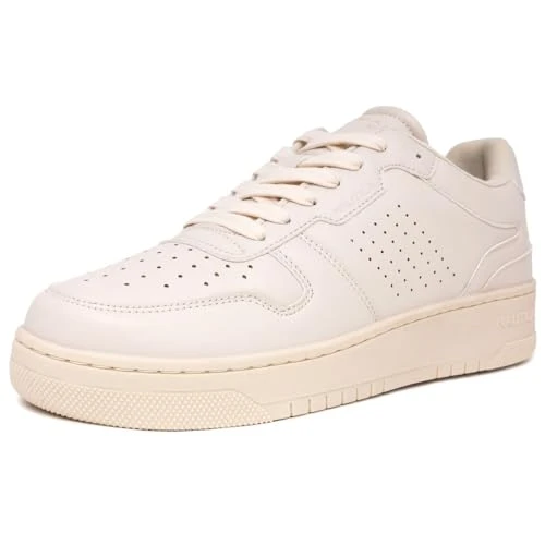 Men's Low-Top Fashion Sneakers - Lace-Up Trainers for Stylish Basketball Style and Comfortable Walking Shoes, Bone-stafford, 8 UK