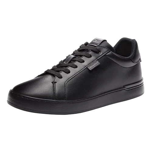 Men's Lowline Leather Low Top Sneaker, Black, 5 UK