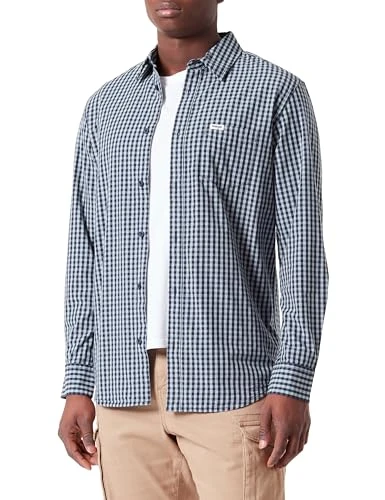 Men's ls 1 pkt Shirt, Black Iris Gingham, L