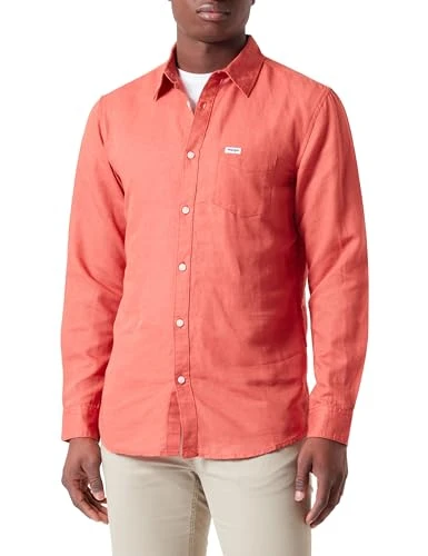 Men's ls 1 pkt Shirt, Burnt Sienna, L