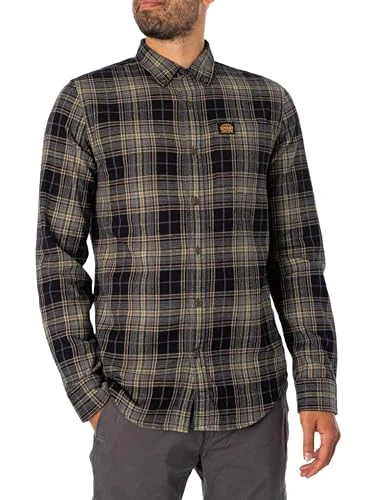 Men's L/S Cotton Lumberjack Shirt T, Drayton Check Black, XL