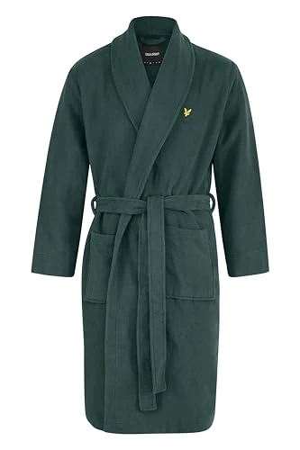 Men's Lucas Bathrobe - Luxurious Towelling Dressing Gown with Classic Embroidered Eagle Chest Logo (L, Regular, Climbing Ivy)