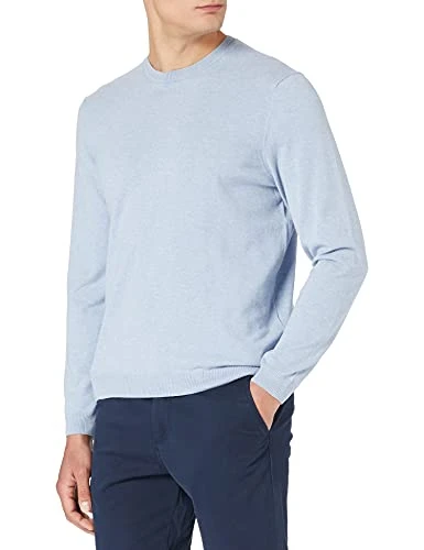 Men's Luxury Organic Cotton Crew Neck Sweater, Diamond Sky, 56