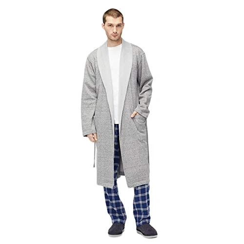 Men's M Robinson Bathrobe, Grey Heather, M-L